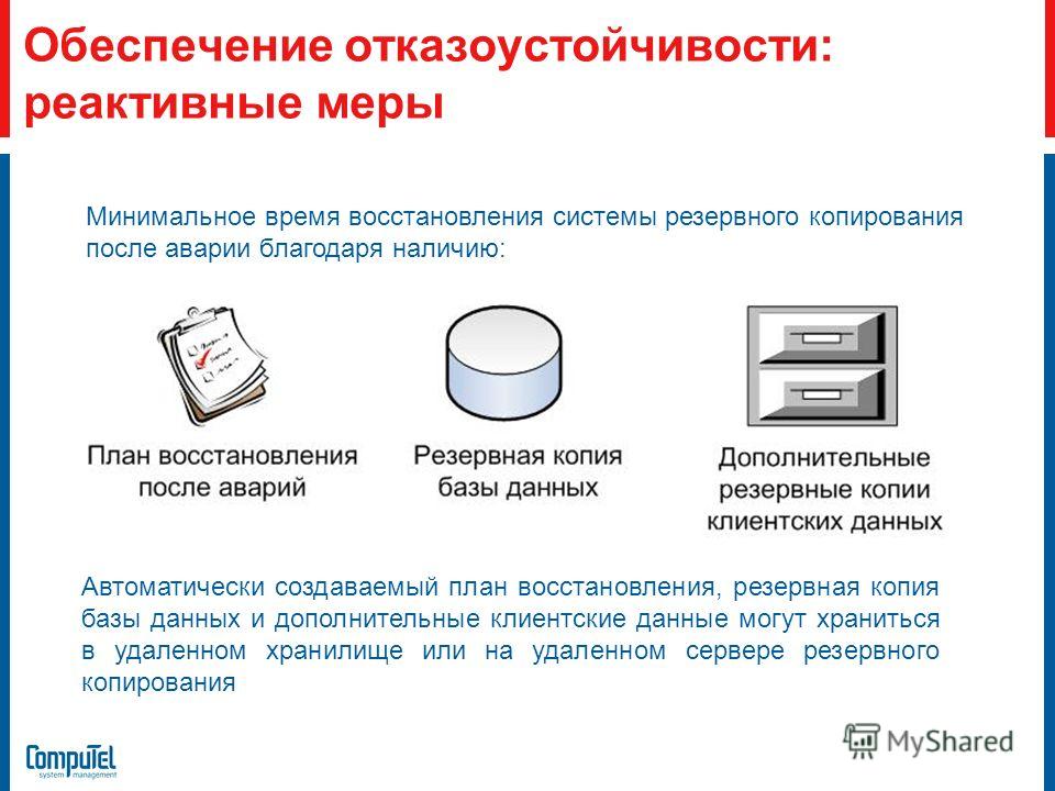 Система резервного копирования. План резервного копирования. Обеспечение резервного копирования данных. Отказоустойчивость системы. Резервная копия данных.