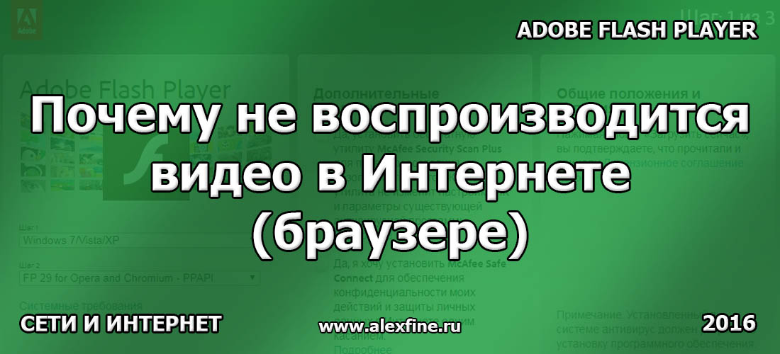 Почему не воспроизводится видео в Интернете (браузере)