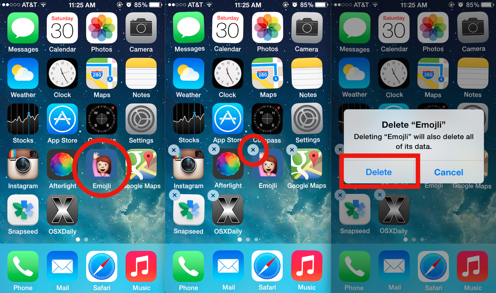 How to delete an app icon from iOS Home Screen