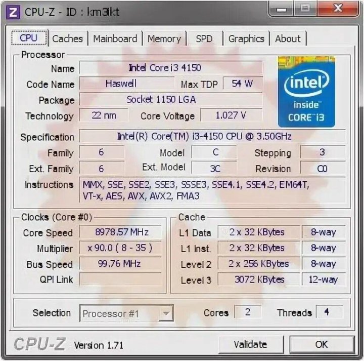 Cpu found on physical core. CPU-Z Intel 6100. Intel Core i3 4160 CPU-Z. I3 2100 CPU Z. I7 13700k CPU Z.