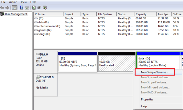 partition an external hard drive