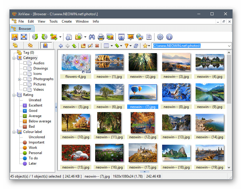 Использование программы XnView для просмотра фотографий на компьютере