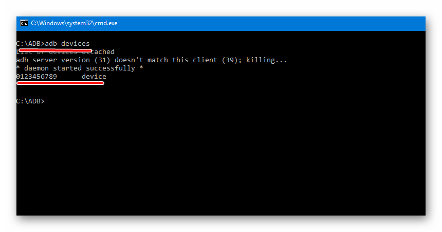 Adb devices ответ