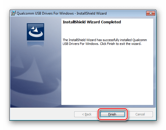 установка драйверов Qualcomm USB Drivers For Windows завершение