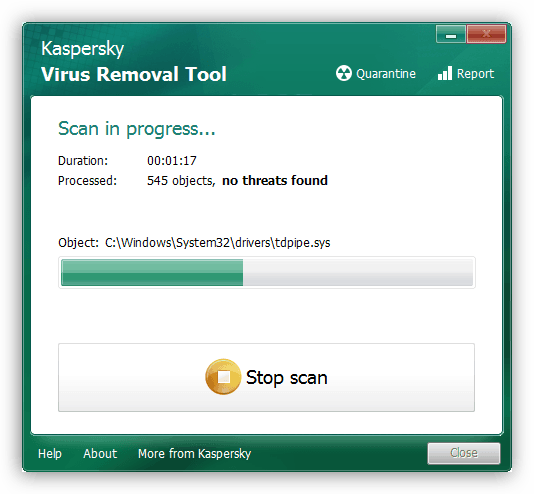 Очистка ПК от вредоносных программ с помощью Kaspersky Virus Removal Tool