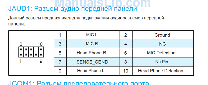 Распиновка аудио на материнской плате