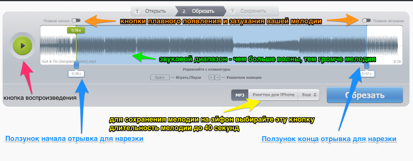 Обрезка музыки сделать рингтон mp3cut pro на андроид