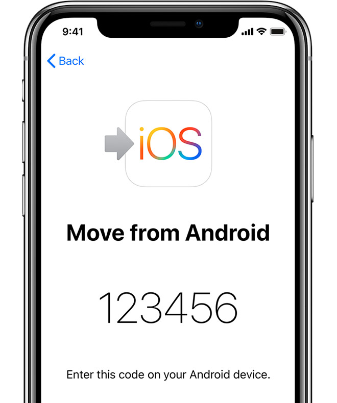 Move from Android screen on iPhone showing code