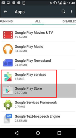 Clear Cache of Google Play Store App