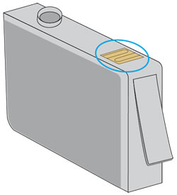 Copper-colored cartridge contact