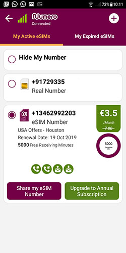 Numero eSIM - International Virtual Phone Numbers