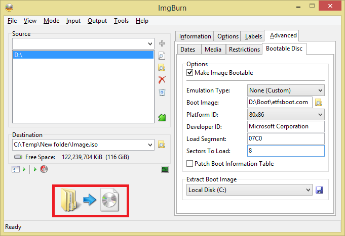 Setting Destination File