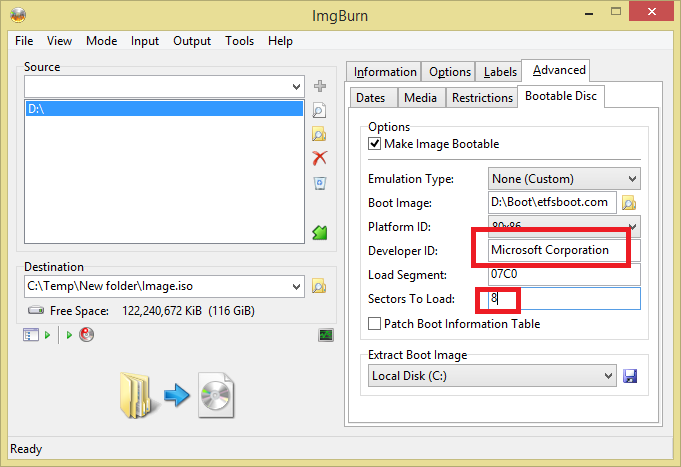 Setting Destination File