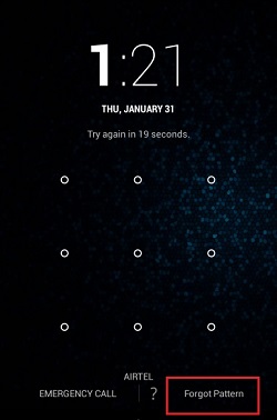 Android forgot pattern