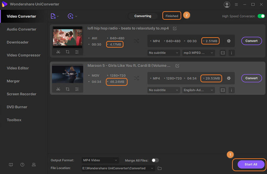 compress videos and send to email