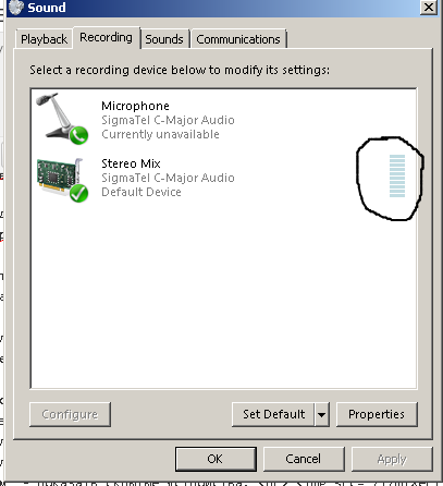 sound indicator is now opposite the mixer