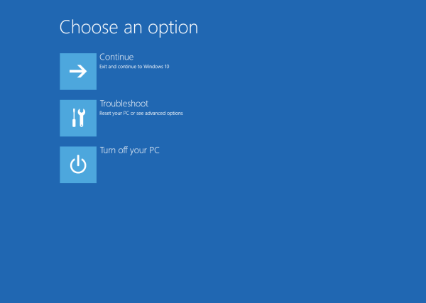Windows 10 Advanced Startup - Troubleshoot