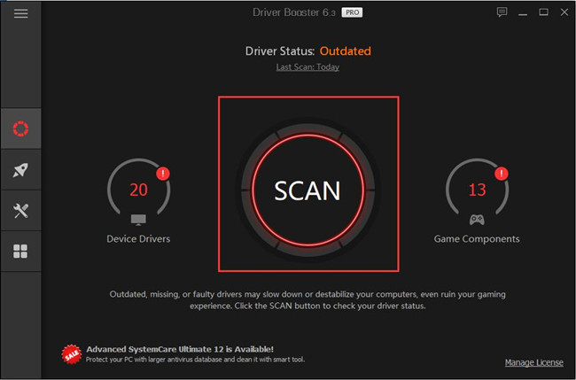 driver booster scan now