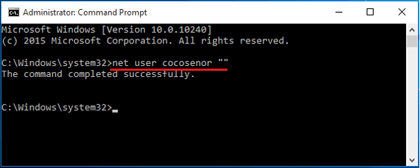 bypass windows 10 password with command