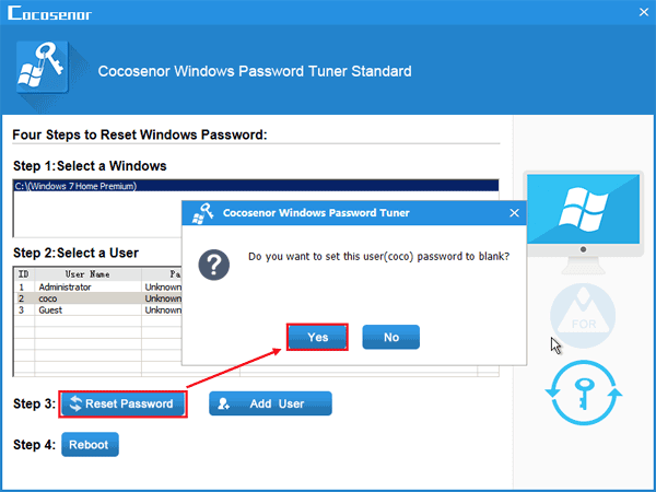set windows 7 password to blank