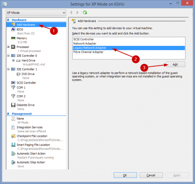 14 large How to add an XP Mode Virtual Machine to Windows 10 or 8 using HyperV