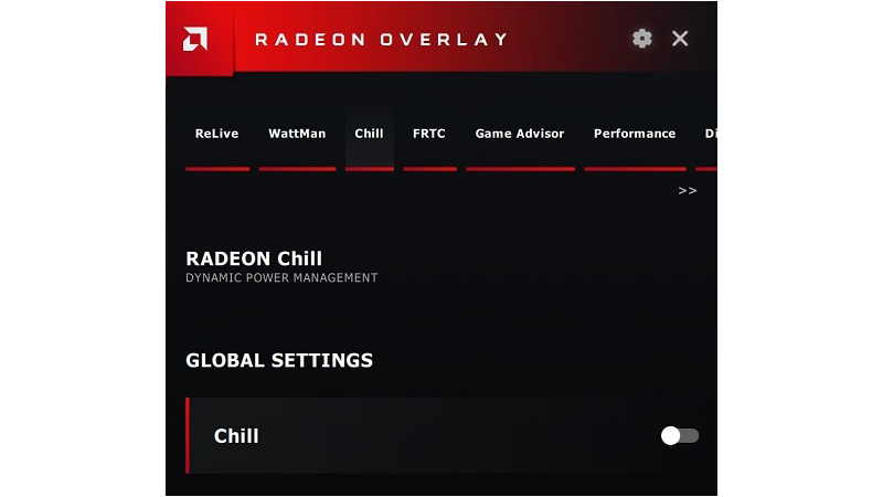 Click the button to enable Radeon Chill globally