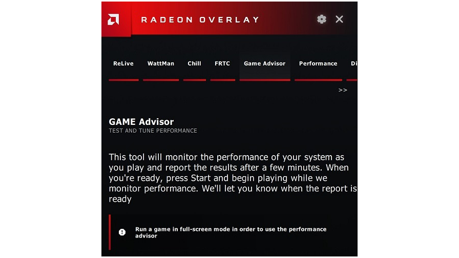 Using Game Advisor Within Radeon Overlay