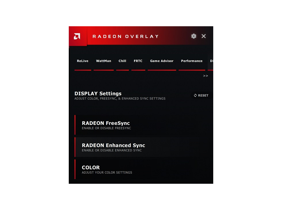Click on Display Settings and select Radeon Enhanced Sync