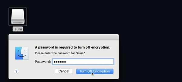 Turn off encryption