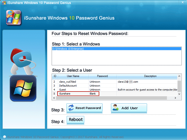 remove windows 10 password successfully with password tool