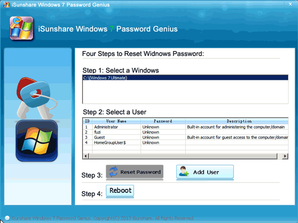 reset windows 7 password