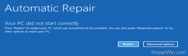  fix Automatic Repair Loop