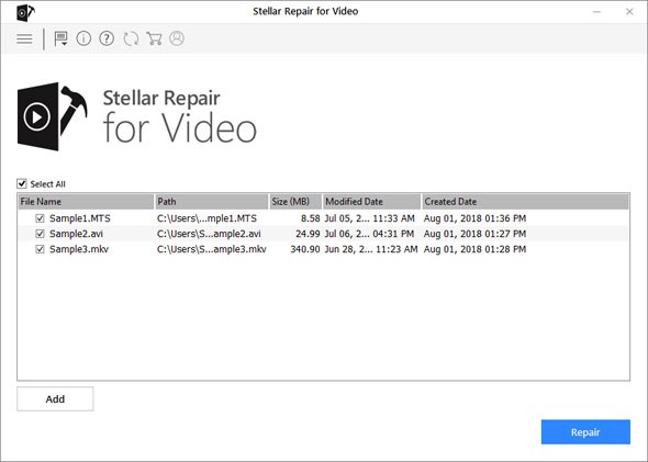 Stellar Repair for Video- Add File