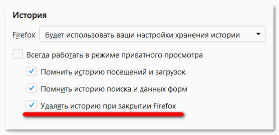 Как очистить историю в фаерфокс